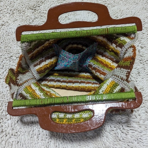 Unbranded Handmade green & brown Crocheted Purse - Picture 5 of 6